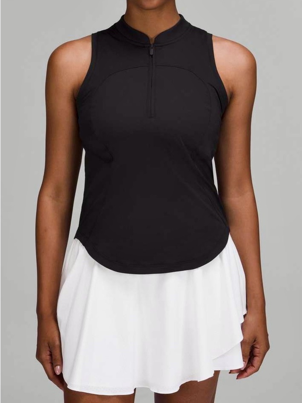 lululemon athletica Black Sleeveless Zip-Front Tank